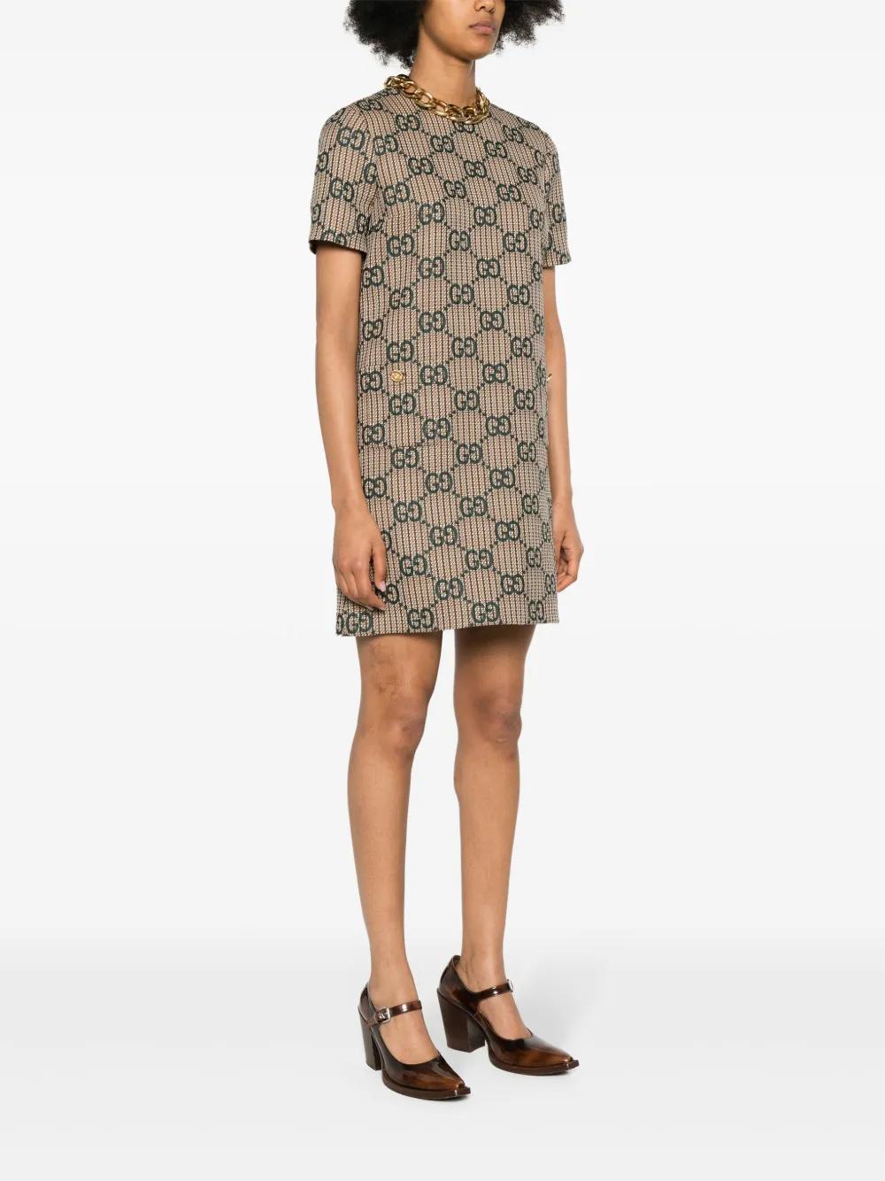 【関税＆送料込み】Gucci Wool Mini Dress GG wool minidress in pink - Gucci | Mytheresa