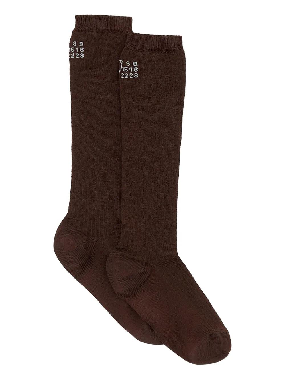 タイツ・ソックス MM6 MAISON MARGIELA BROWN STRETCH VISCOSE BLEND SOCKS MM6 by Maison Martin Margiela Socks for Women | Online Sale