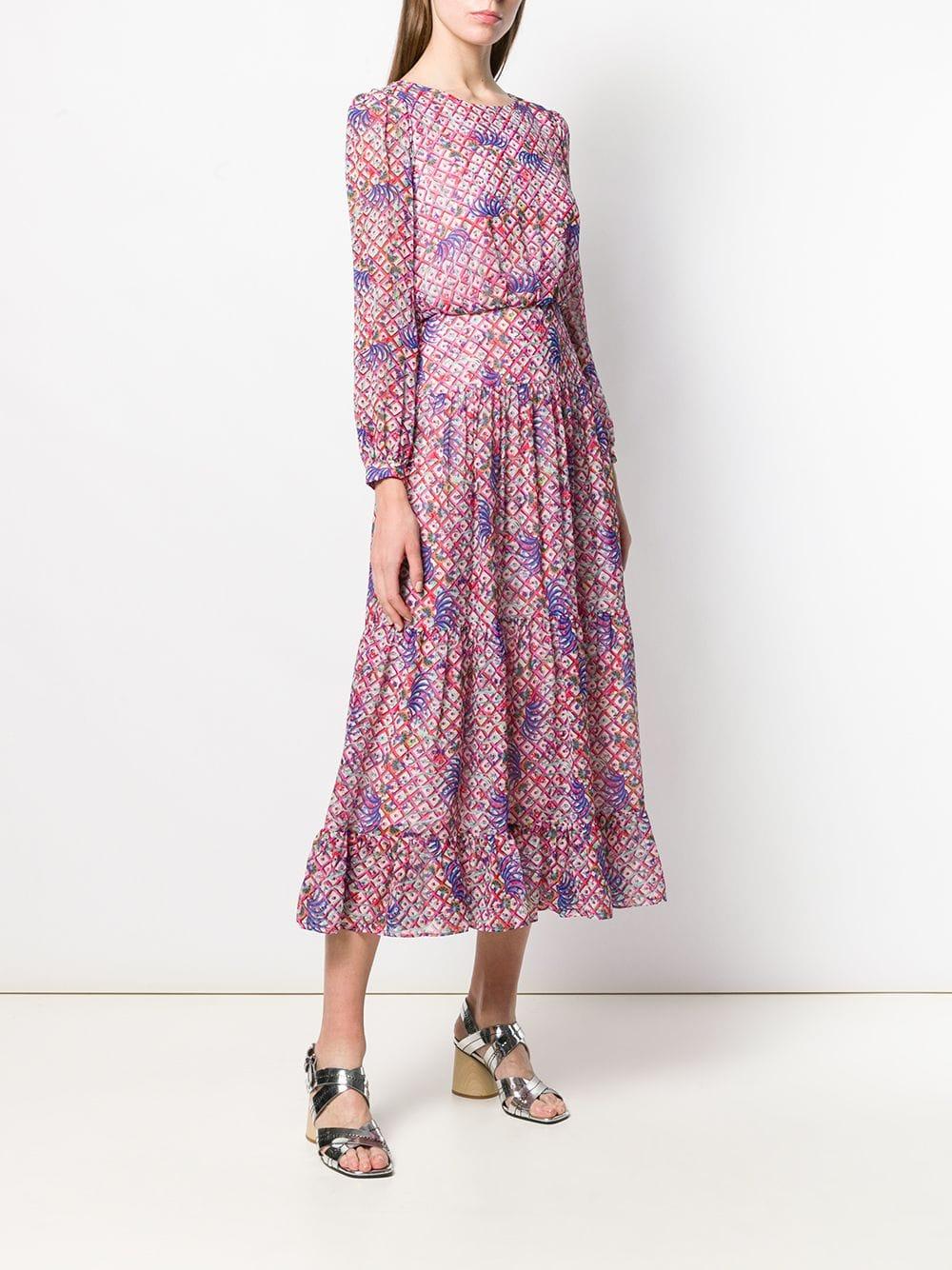 Saloni Silk Isabel Dress in Pink | Lyst