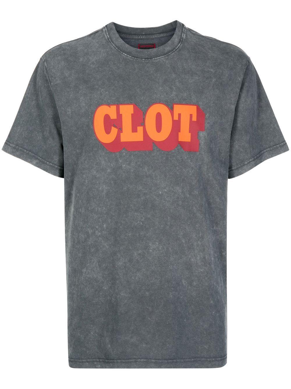 Clot Logo-print Acid Wash T-shirt in Grey for Men | Lyst UK