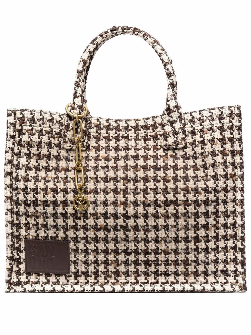 Sac cabas à motif pied-de-poule Sandro en coloris Marron | Lyst