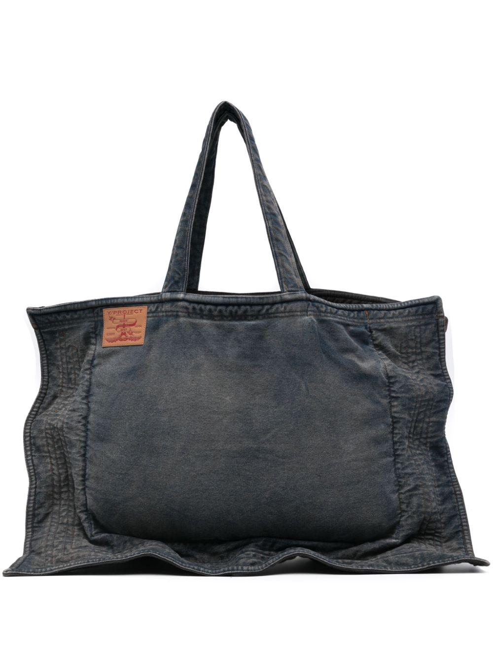 Y. Project Logo-patch Denim Tote Bag in Black | Lyst Canada