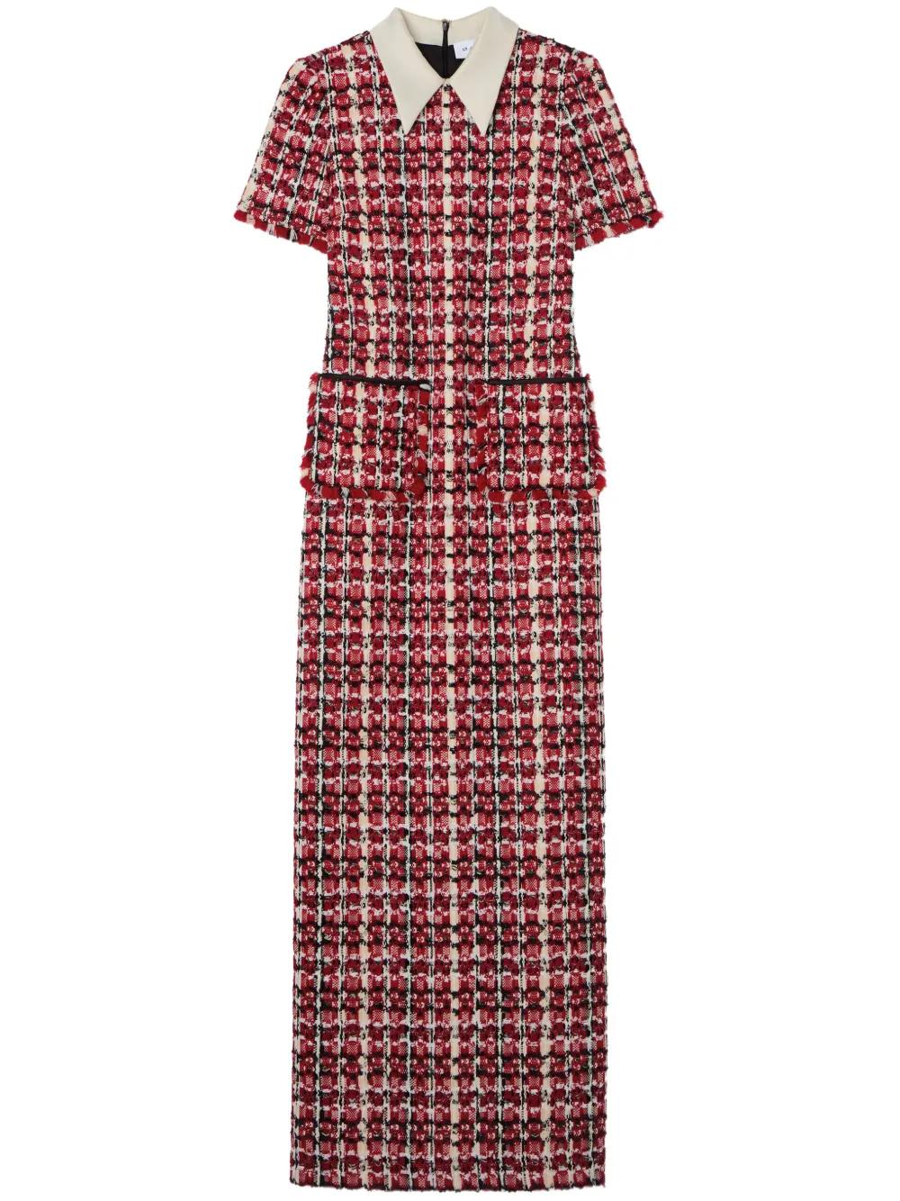 St. John Tweed Maxi Dress in Red | Lyst St. John Tweed Maxi Dress in Red | Lyst