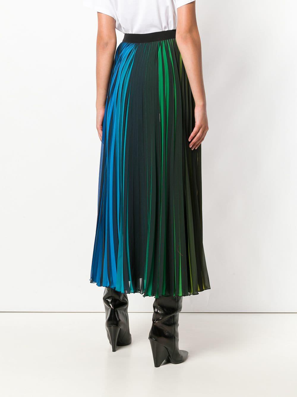 rainbow pleated maxi skirt