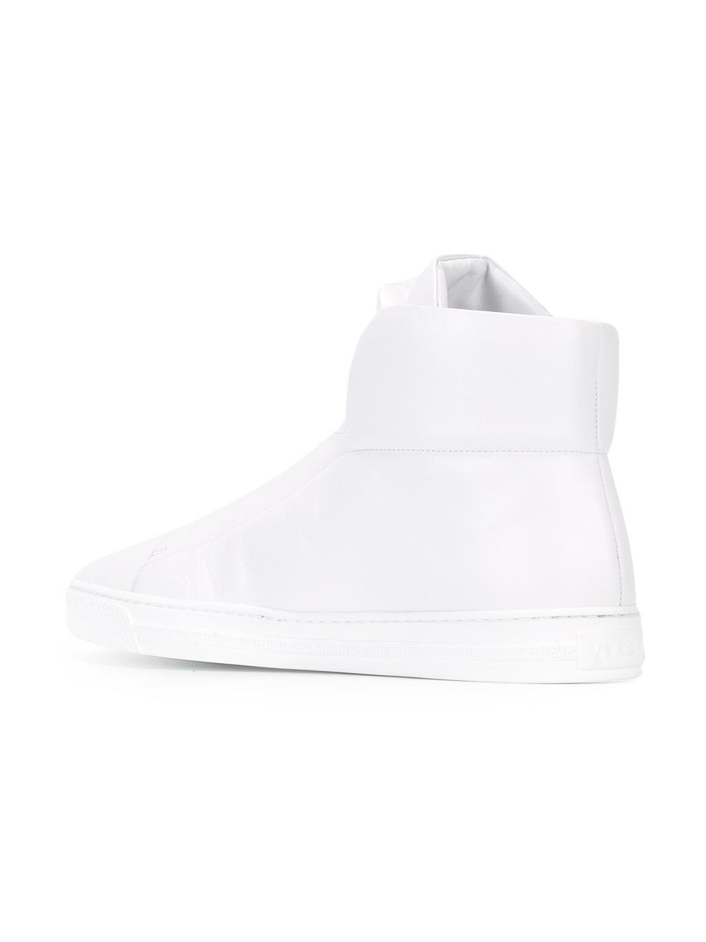 Versace Leather Palazzo Medusa Hi-top Sneaker in White for Men | Lyst