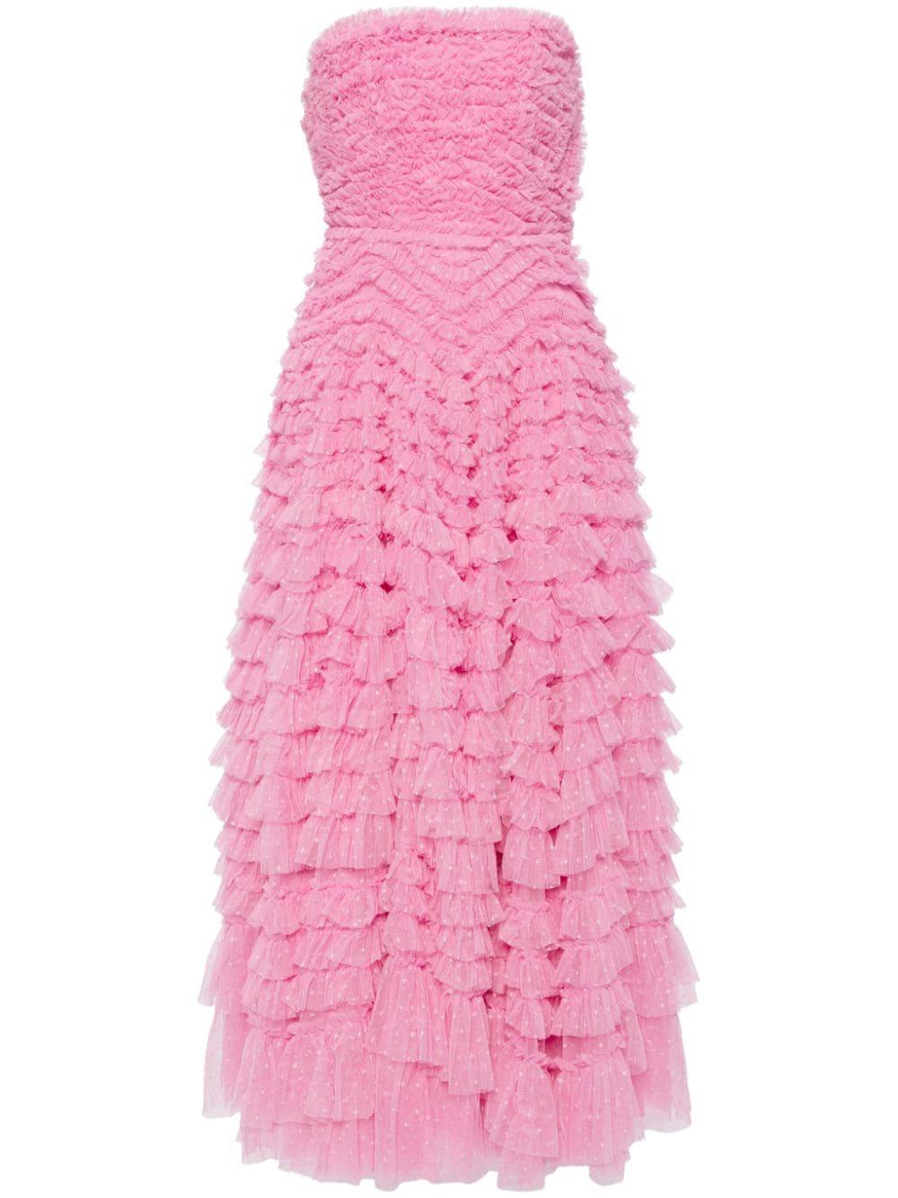Needle Thread Hattie Ruffled Strapless Gown in Pink Lyst UK