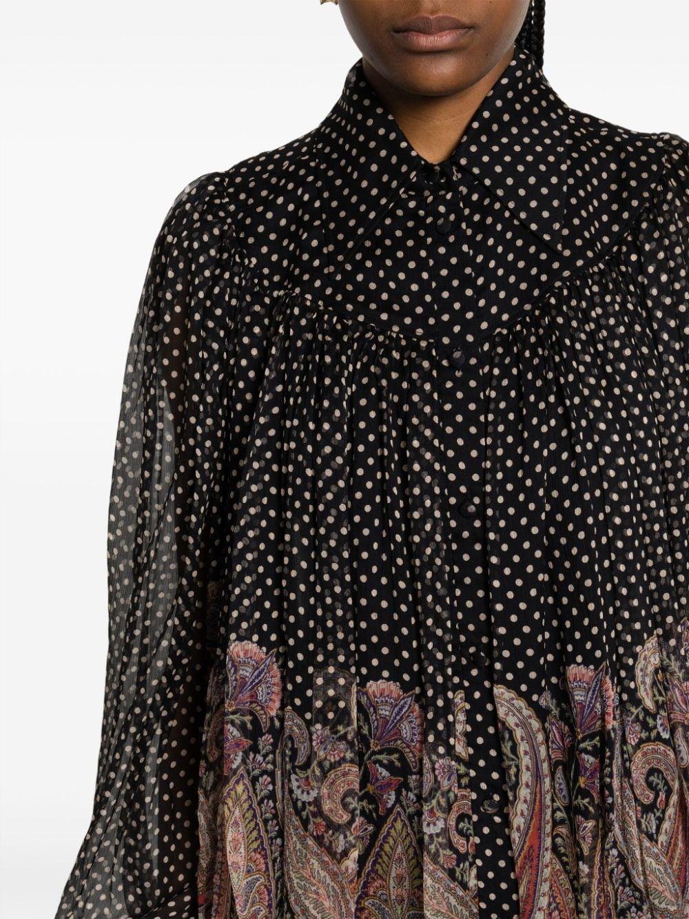 Etro Silk Tiger Print Shirt in Black