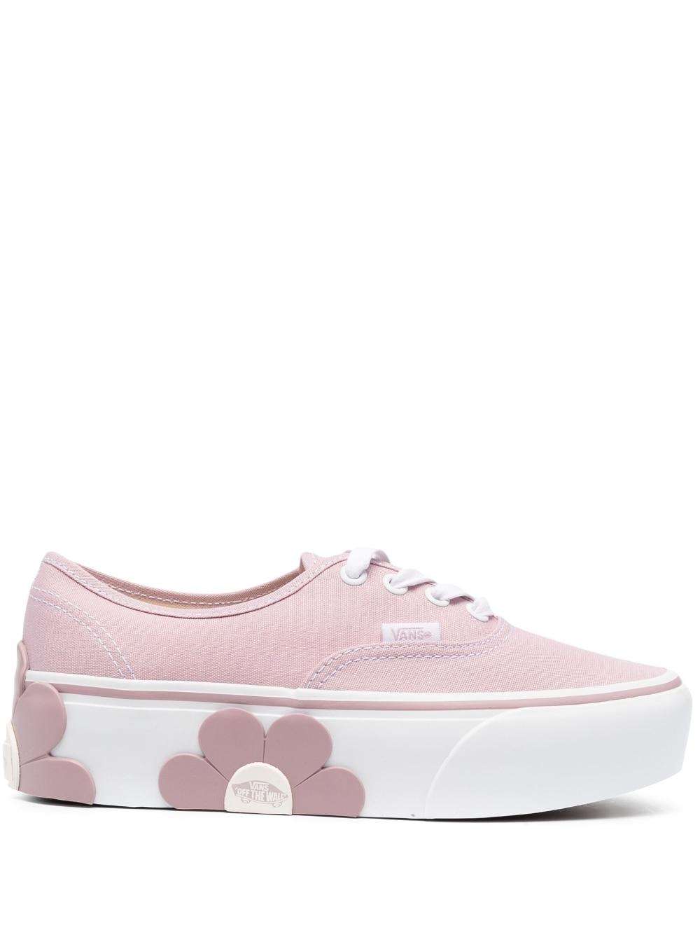 vans flower appliqué platform sneakers in pink lyst uk