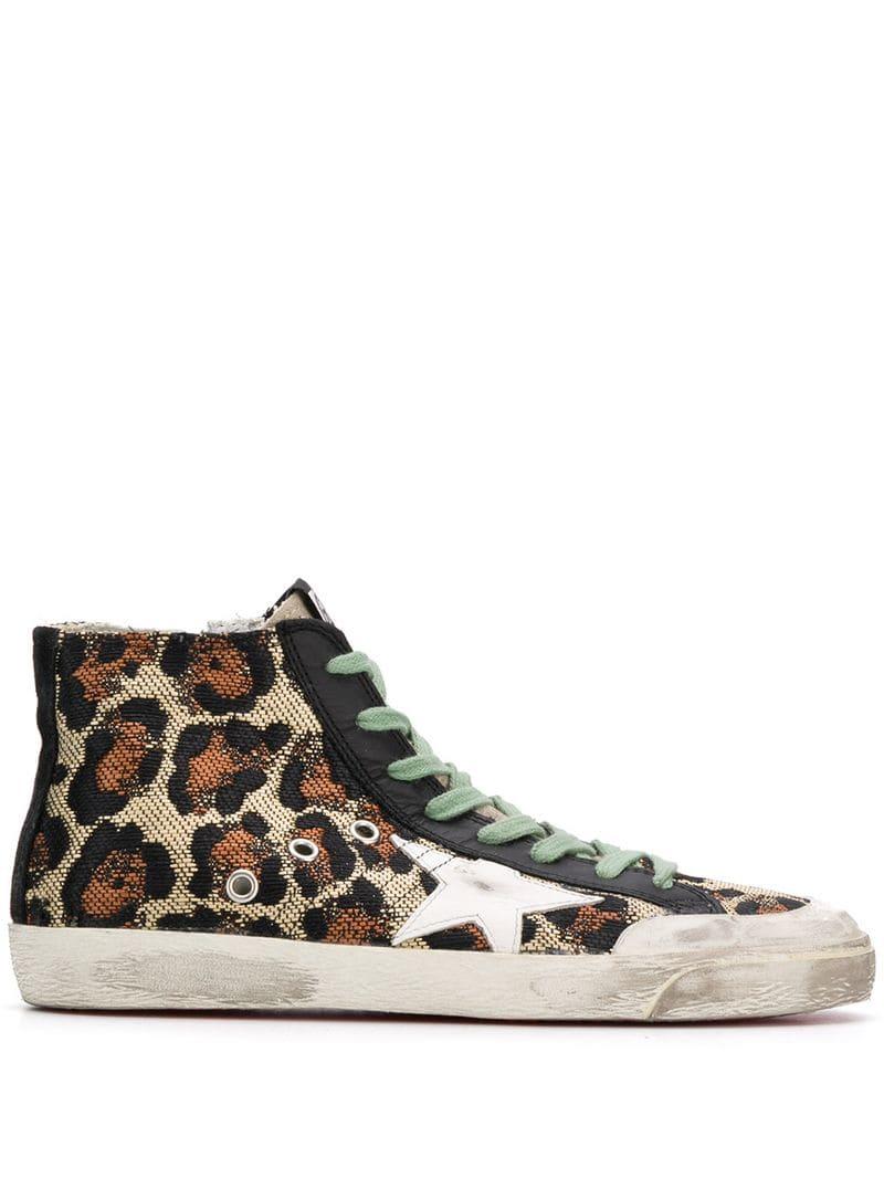 golden goose high top leopard