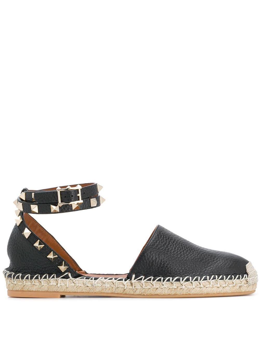 valentino rockstud espadrille flat