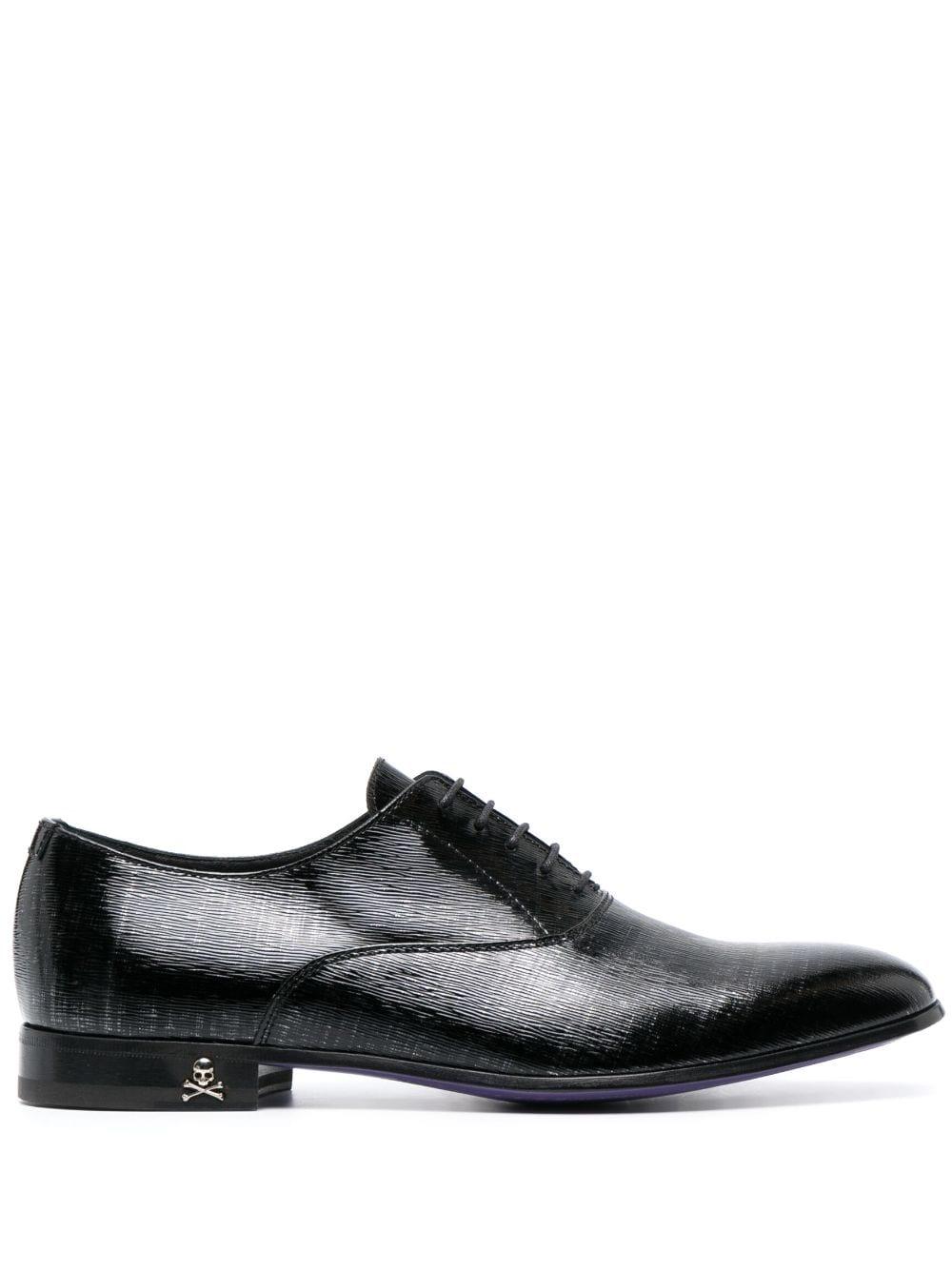 Philipp Plein lace-up leather oxford shoes - Black