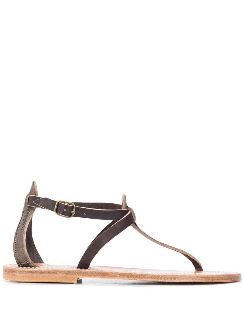 K. Jacques Leather Open-toe Sandals in Brown - Lyst