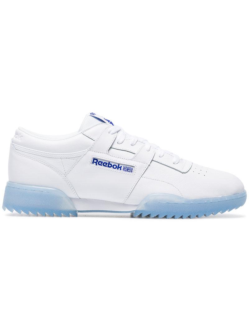 White Workout Ripple Ice Sneakers for Men |
