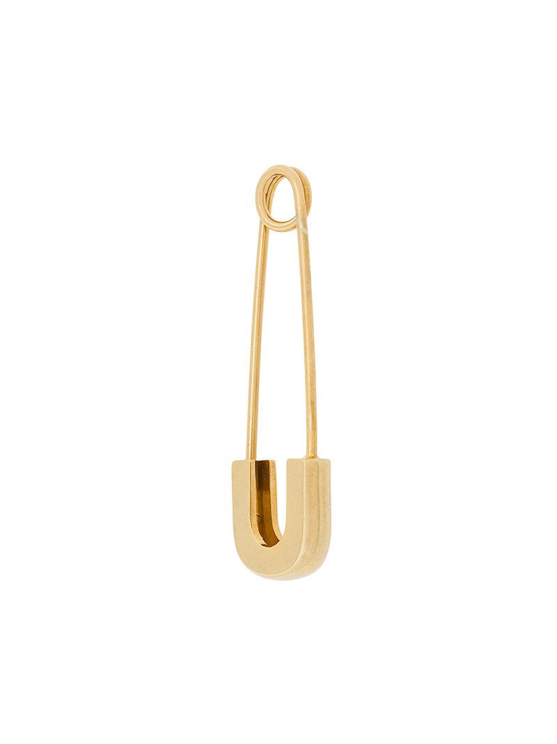 Ambush Safety Pin Earring in Metallic Lyst