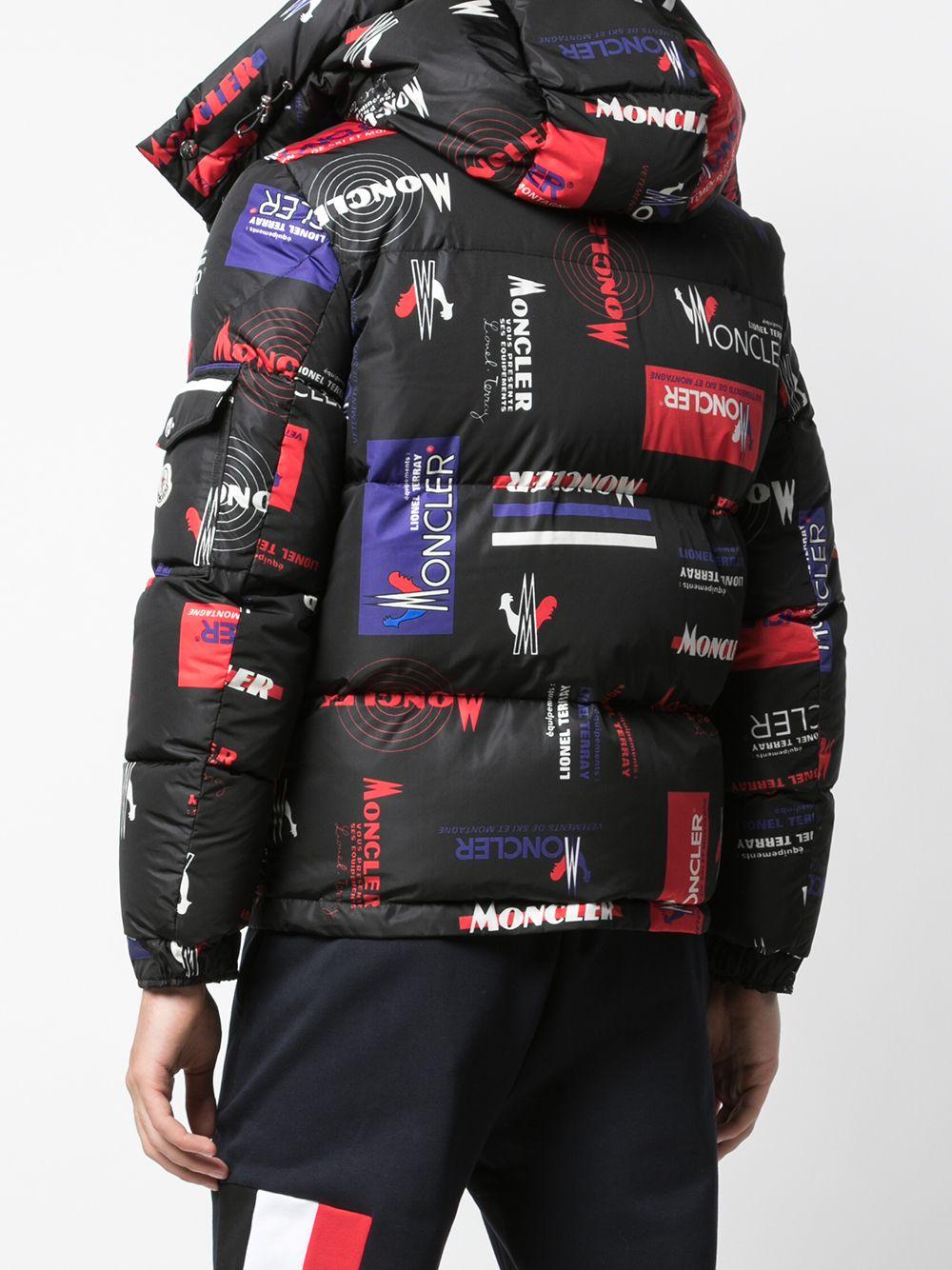 Moncler logo print puffer jacket hotsell