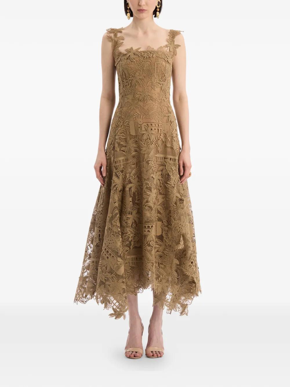 green emerald velvet dress 2015 Oscar De La Renta Hand Beaded Silk Gown - XS/2 main image 1