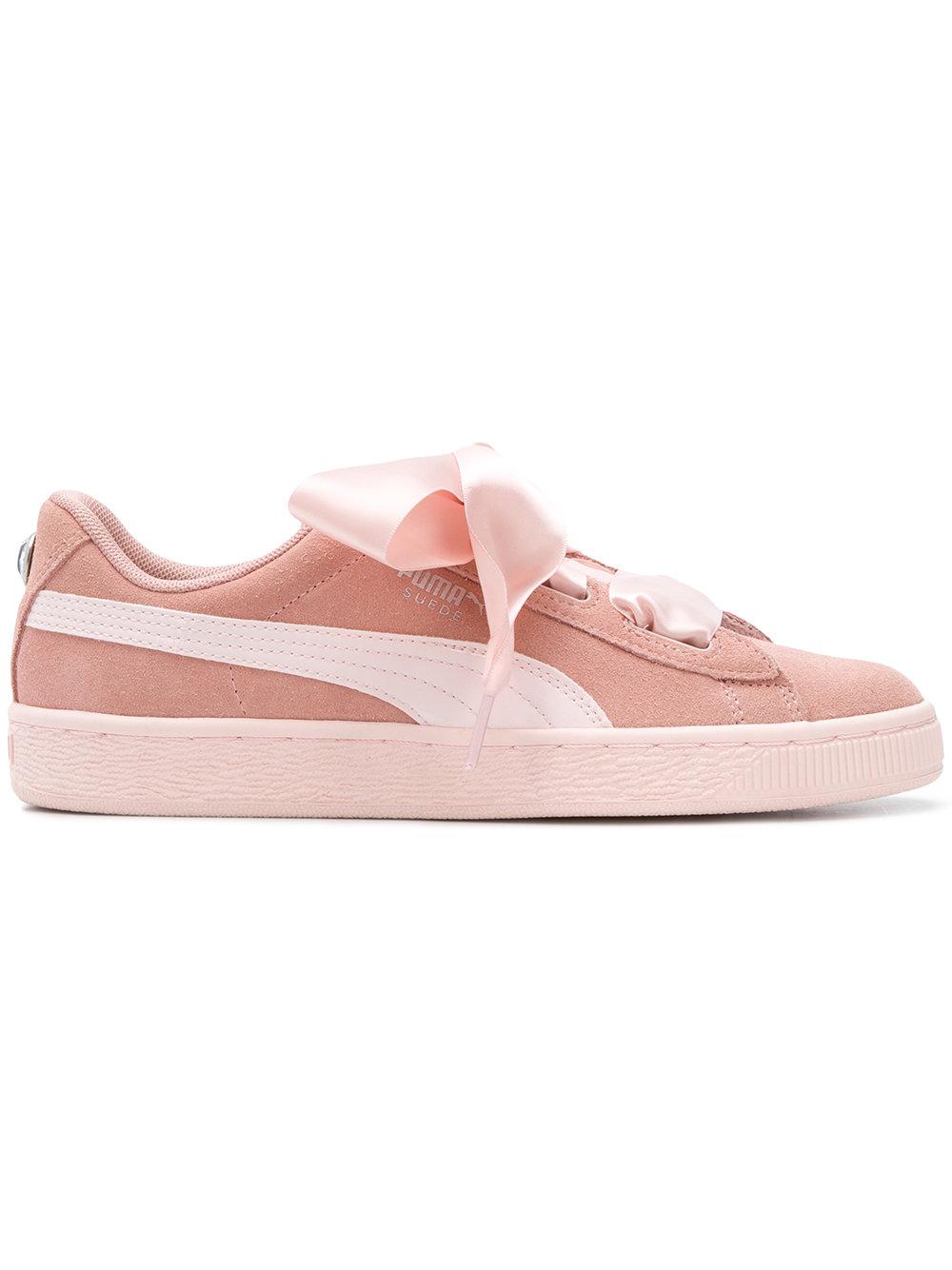 PUMA Leather Ribbon Lace-up Sneakers in 