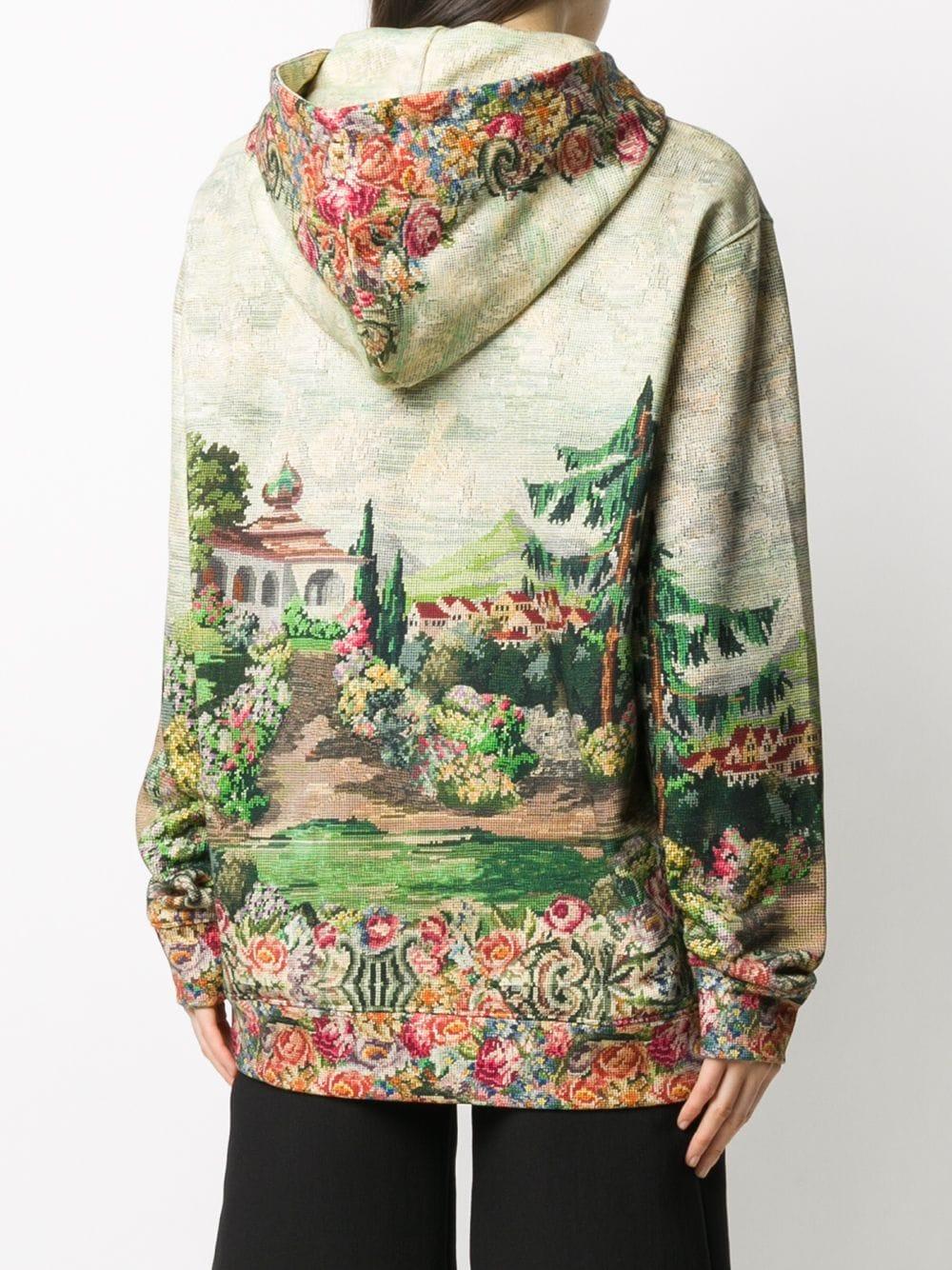 Moschino Cotton Tapestryprint Hoodie in Green Lyst