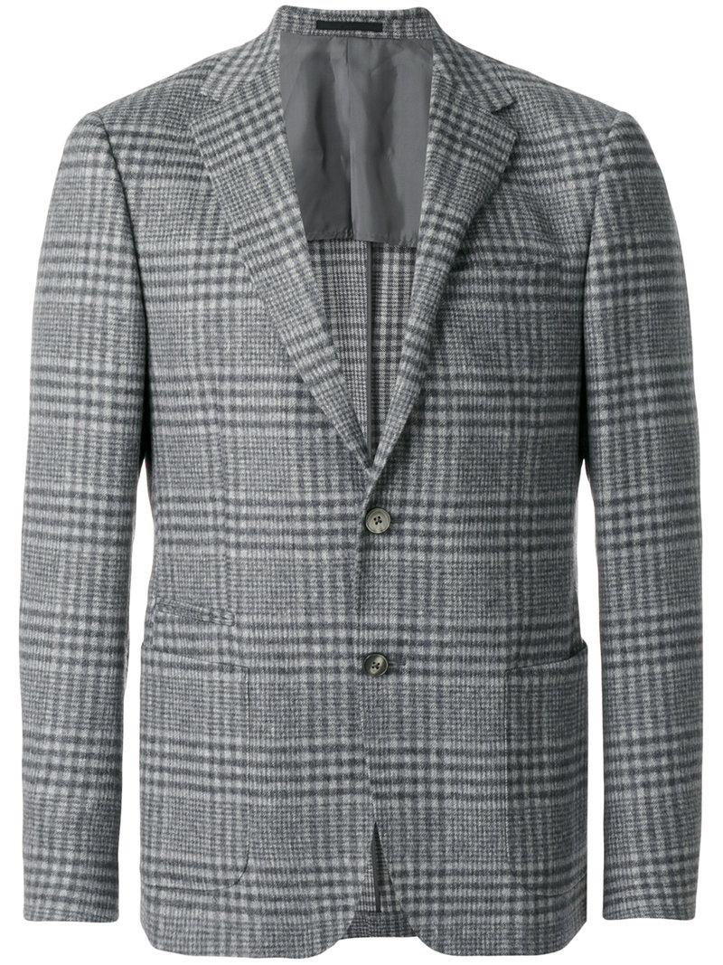Lyst Z zegna Plaid Suit Jacket in Gray for Men