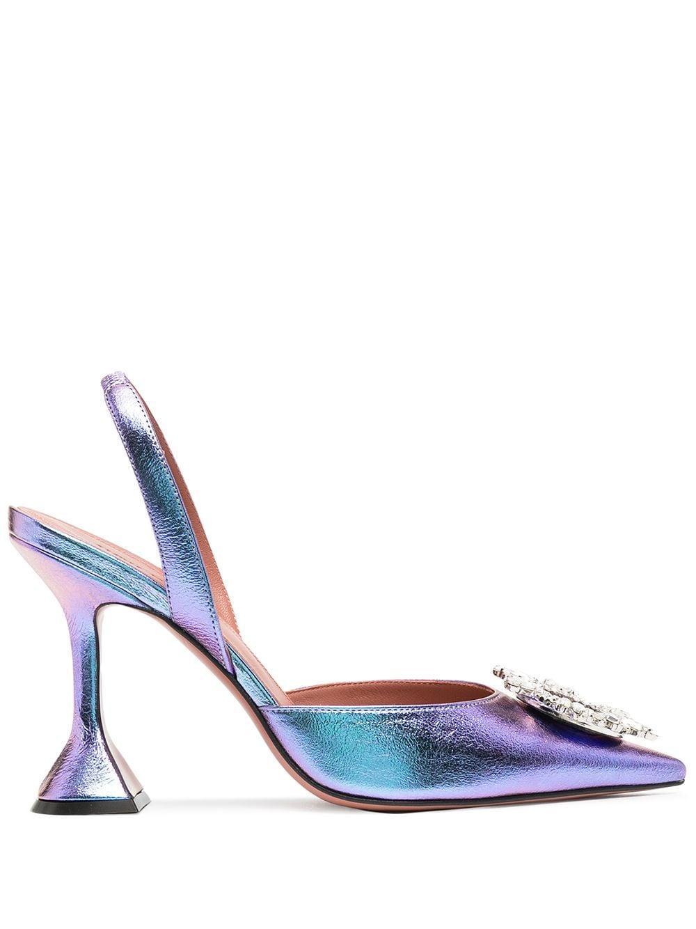 Zapatos de tacón metalizados AMINA MUADDI de color Morado | Lyst