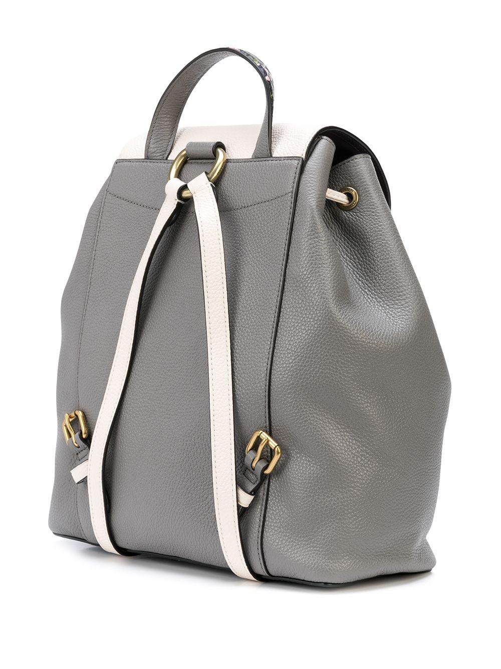 grey coach backpack