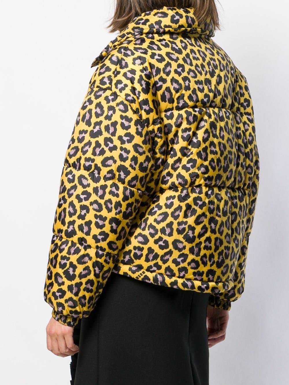 yellow leopard print denim jacket
