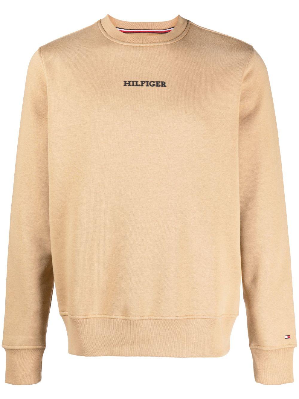 Tommy Hilfiger Logo-embossed Cotton-blend Sweatshirt in Natural for Men |  Lyst