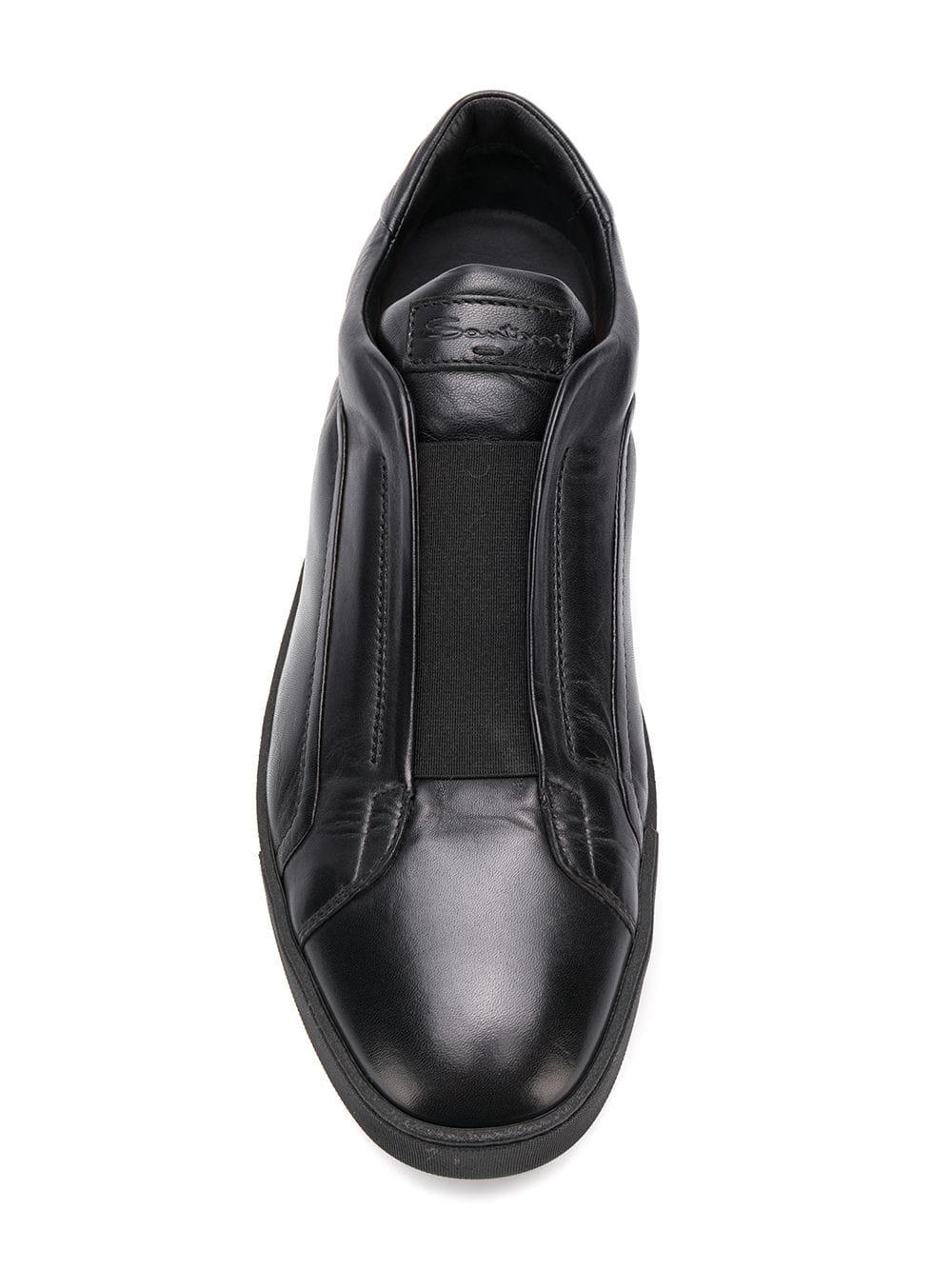 leather laceless shoes