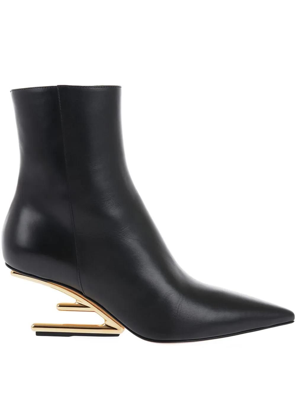 ショートブーツ・ブーティ FENDI BLACK LEATHER ANKLE BOOTS Fendi Ankle boots for Women | Online Sale up to 55% off