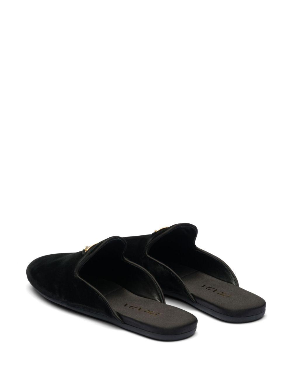 Prada Velvet Slippers in Black | Lyst