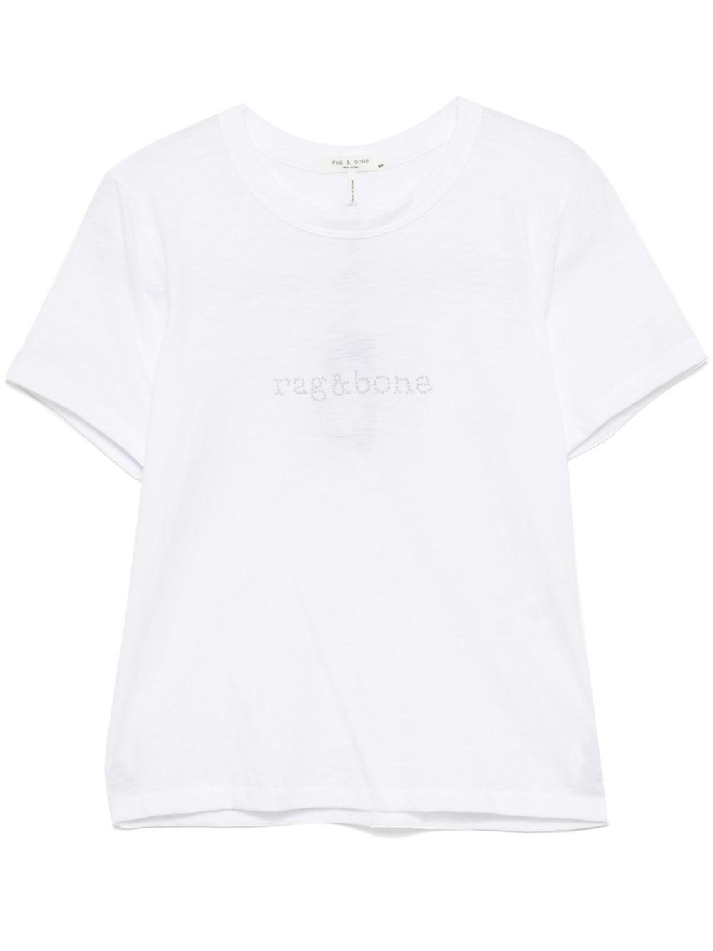 Rag & Bone レディース ホワイト ロゴ Tシャツ トップス