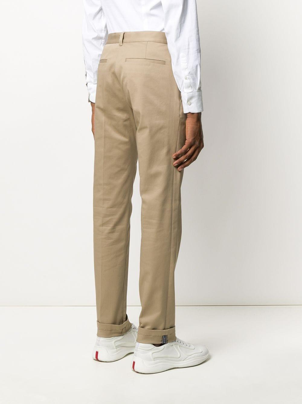 Versace Cotton Slim-fit Chinos in Natural for Men - Lyst