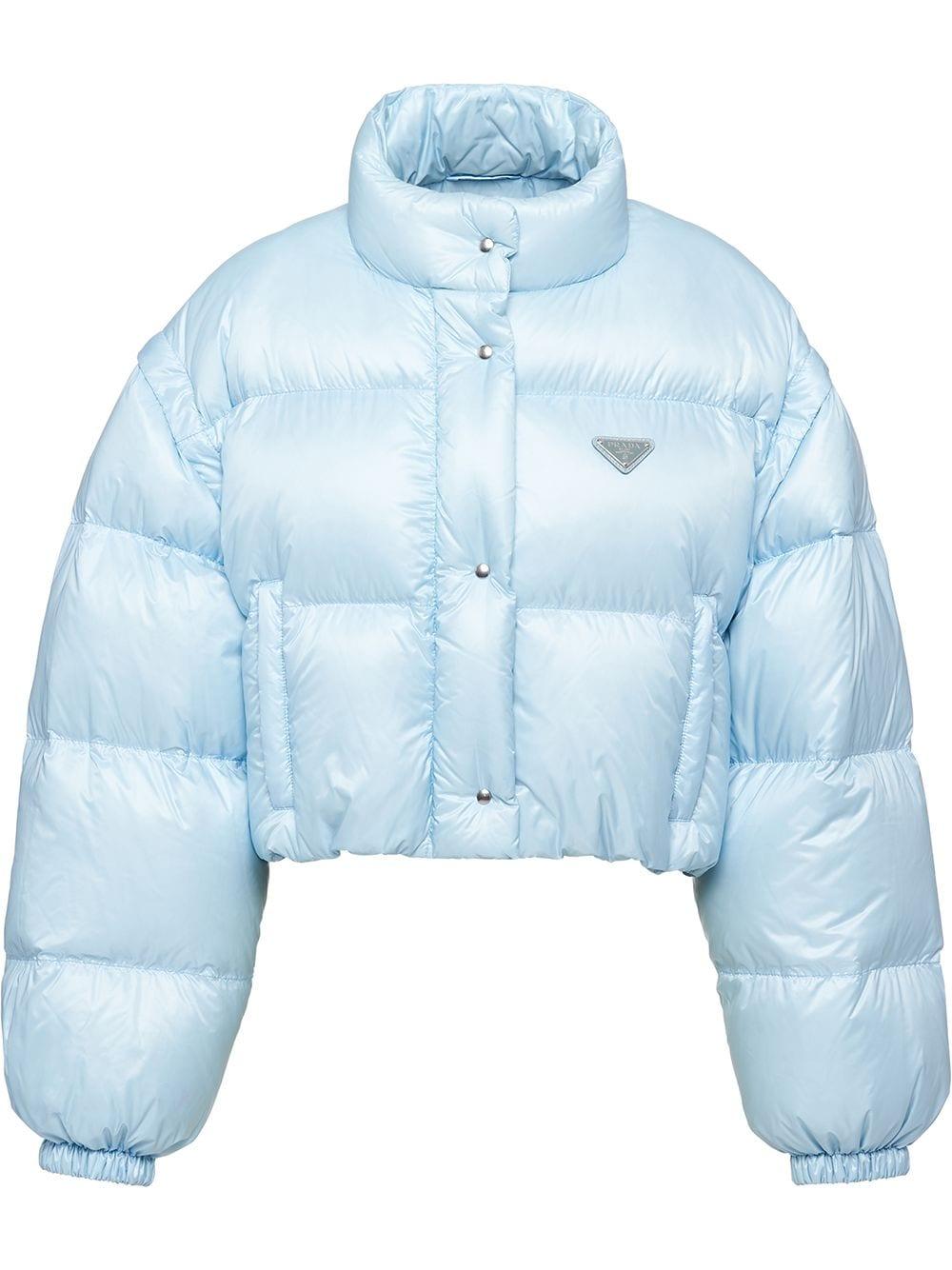 Prada Blue Ciré Nylon Puffer Jacket | Lyst Canada