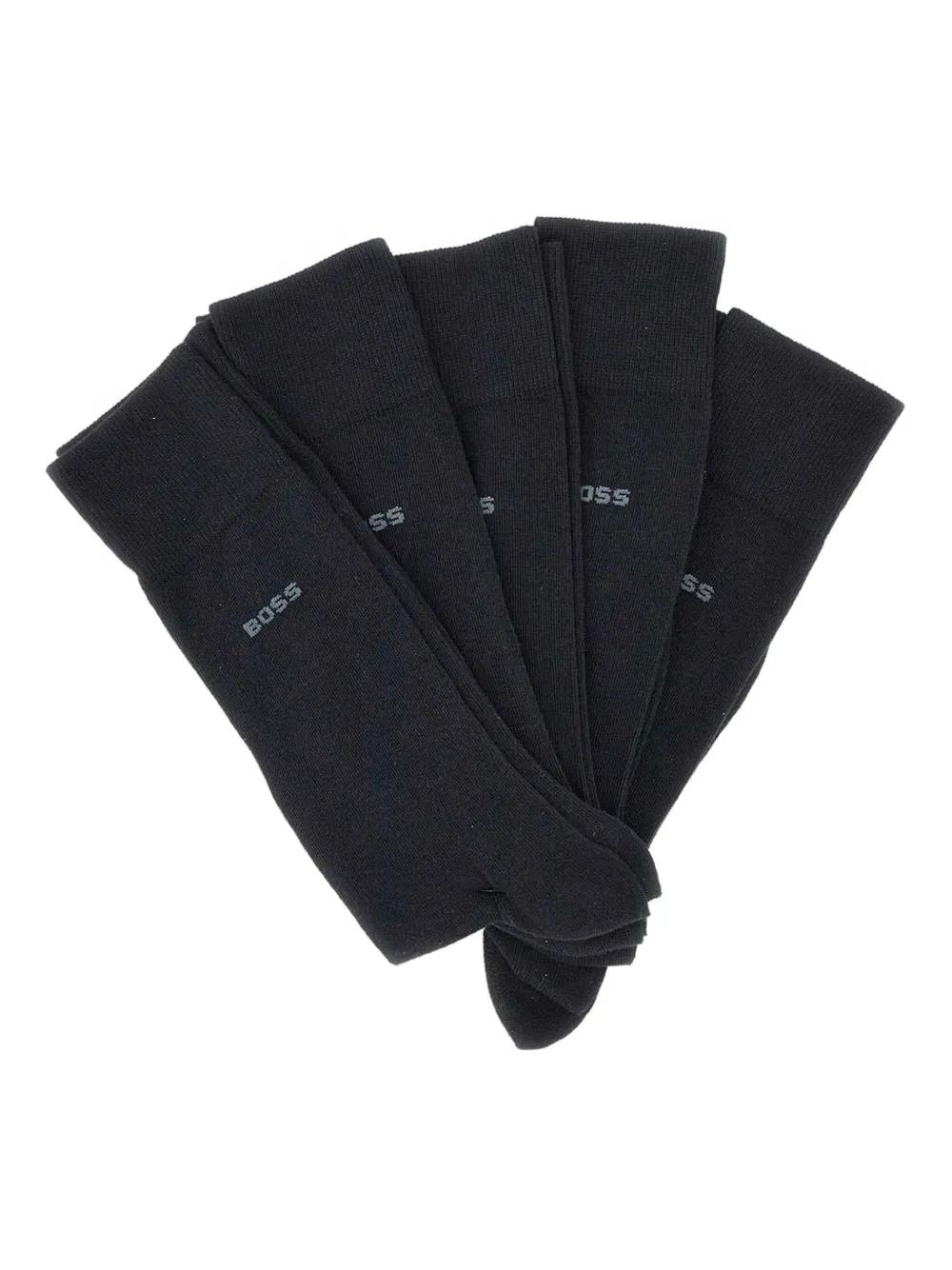 Lot De 5 Paires Chaussettes Basses BOSS Homme - Coton Mélangé, Logo Brodé, Renfort Talon Et Bout
