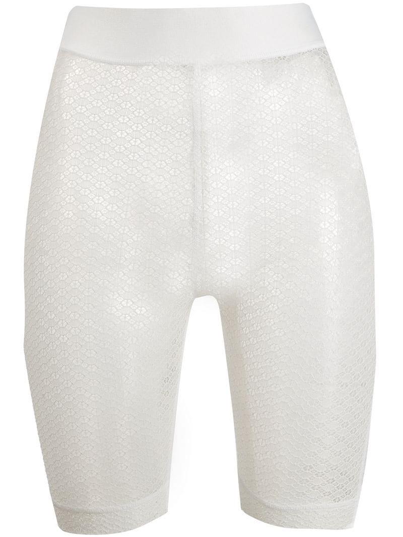 white mesh cycling shorts