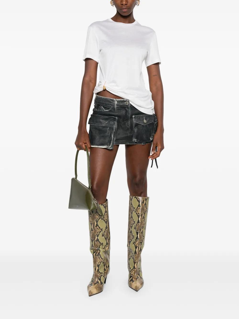 Versace Draped Safety Pin T-shirt in White | Lyst Versace Draped Safety Pin T-shirt in White | Lyst