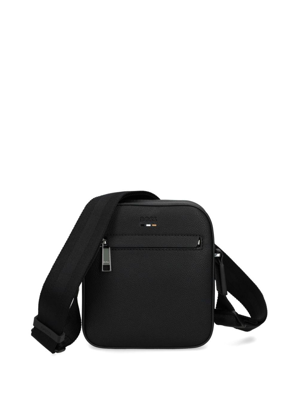 BOSS Tan Leather Briefcase Messenger Bag