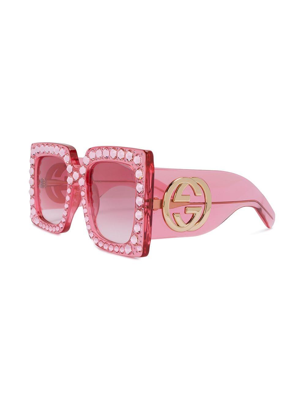 gucci crystal sunglasses pink