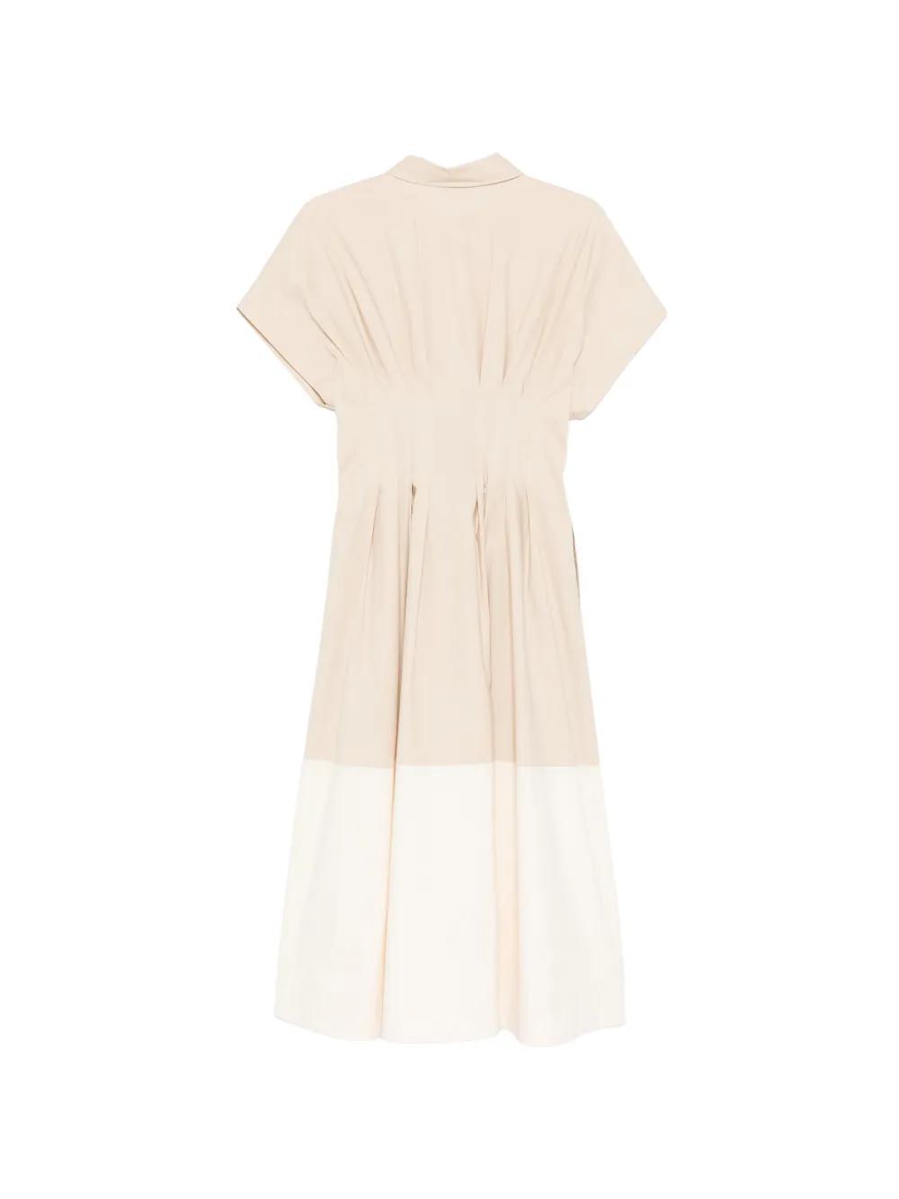 strapless open back dress Color Block Pleated Skirt  Jessie Liu Collection