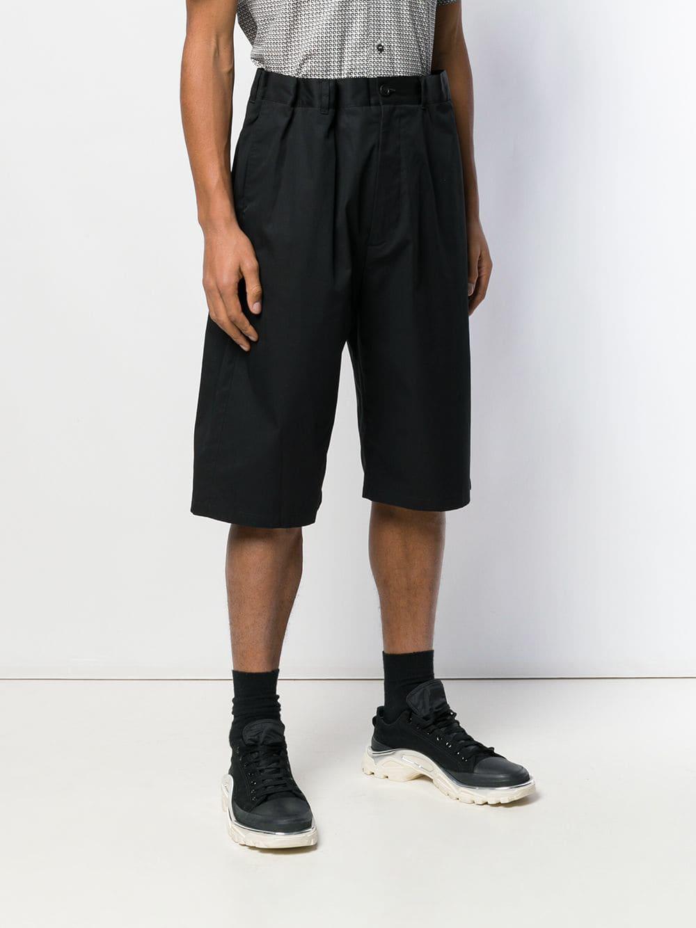 Maison Margiela Cotton Long Bermuda Shorts in Black for Men - Lyst