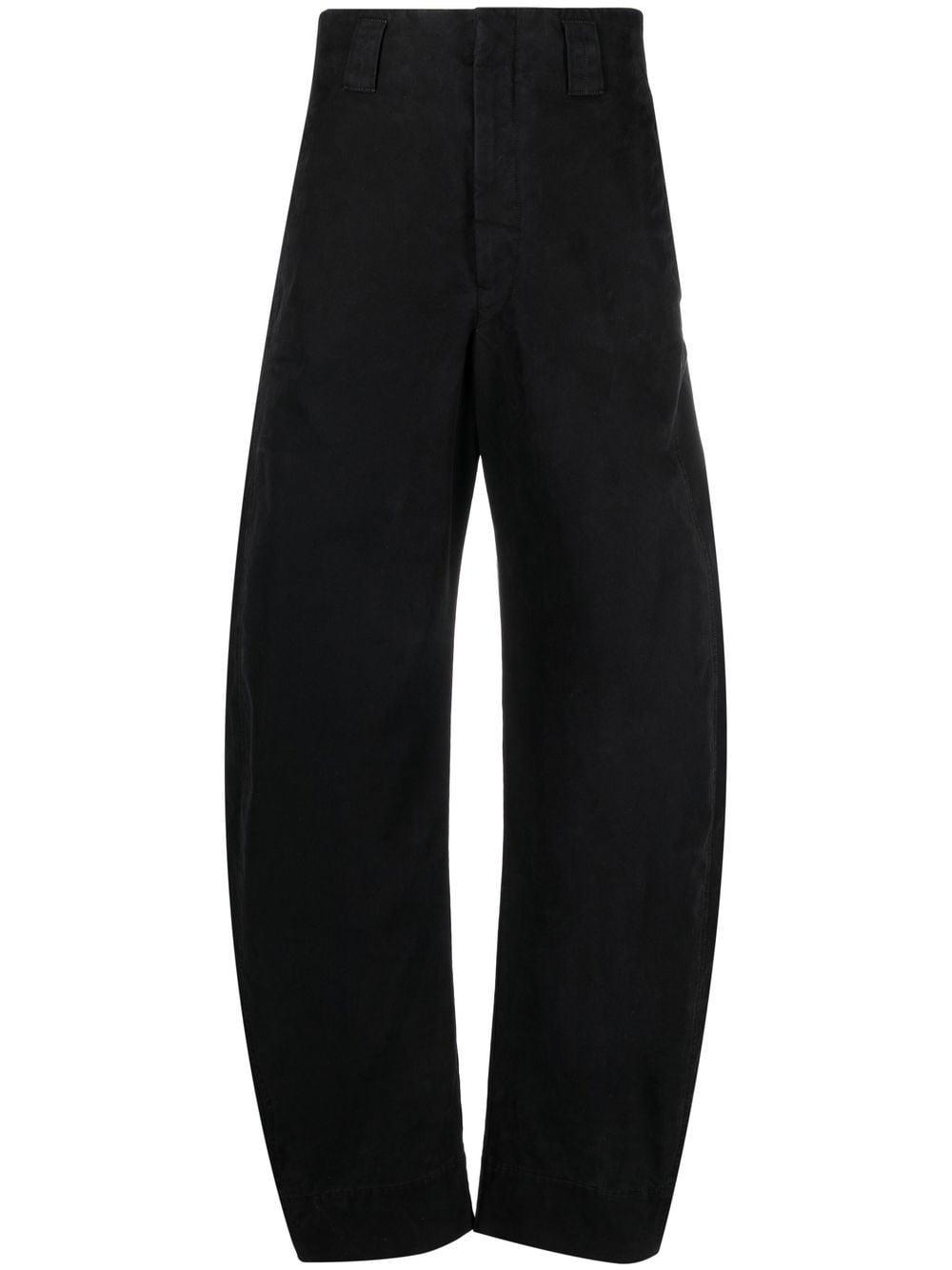 Lemaire Barrel-leg Cotton Trousers in Black | Lyst