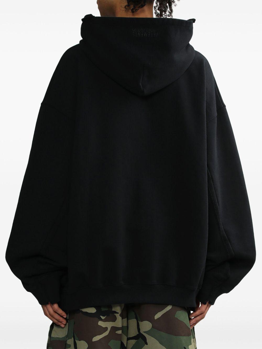 Vetements メンズ ブラック ジップアップ パーカー アクティブウェア 