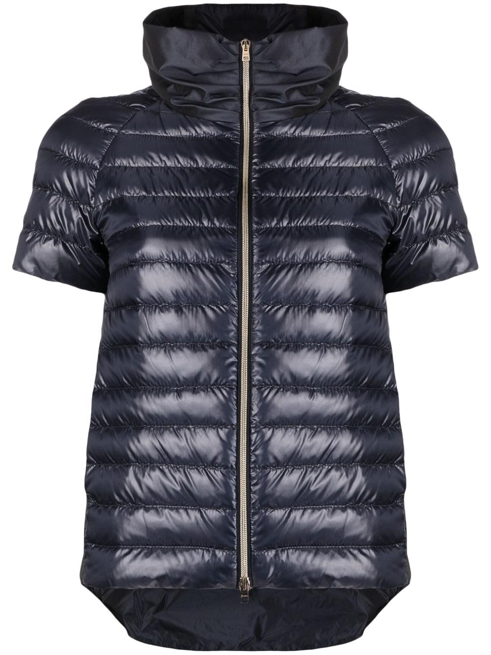 Herno Shortsleeve Quilted Jacket in Blue Lyst