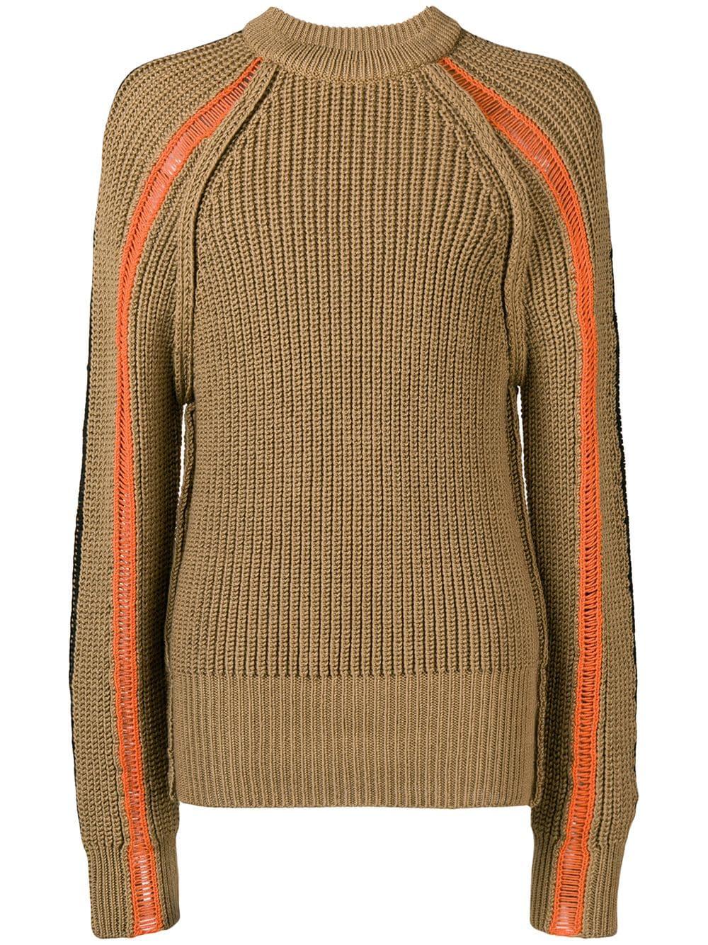 Maison Margiela Chunky Knit Crew Neck Sweater in Brown for Men - Lyst