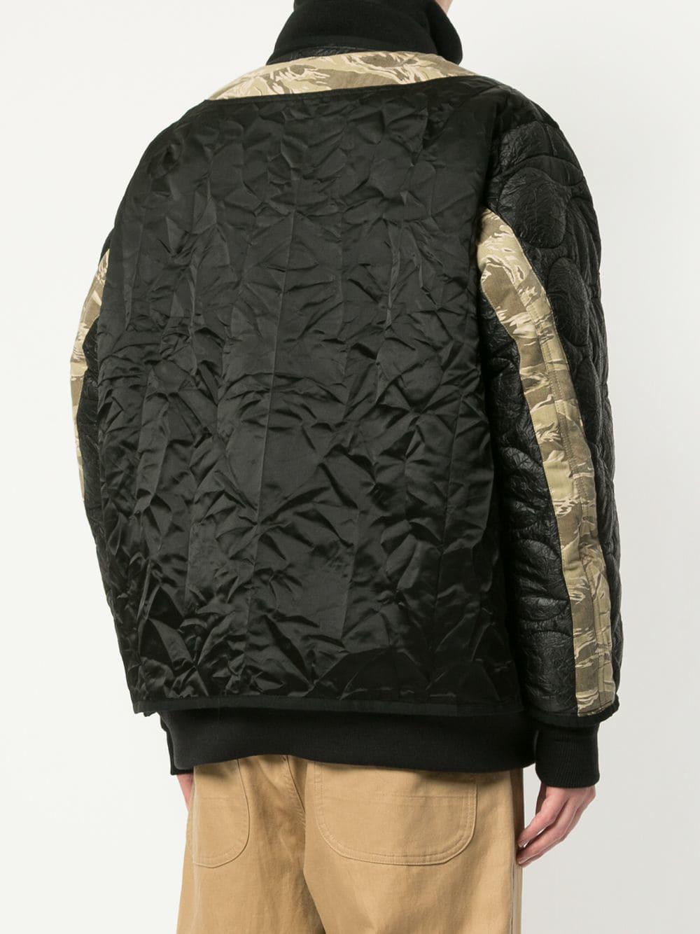 Facetasm Wool Camo Mix Ma-1 Jacket in Black for Men | Lyst