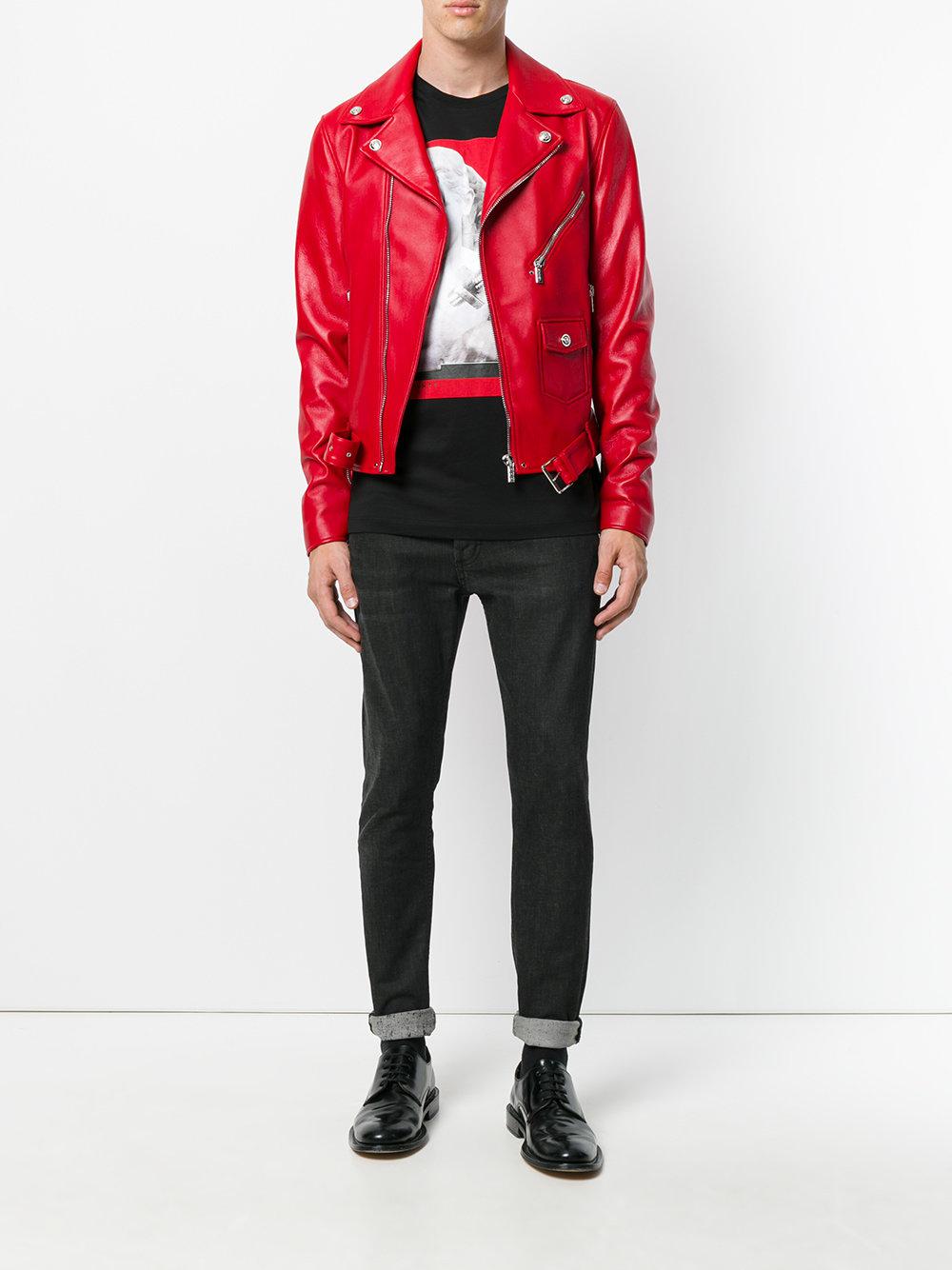 versace red leather jacket