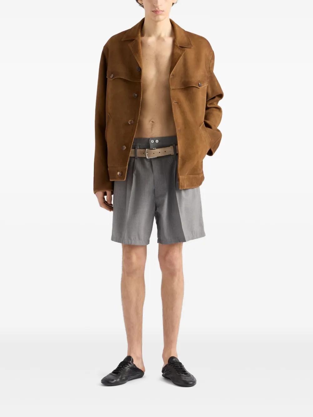 Prada Wool Shorts in Gray for Men | Lyst