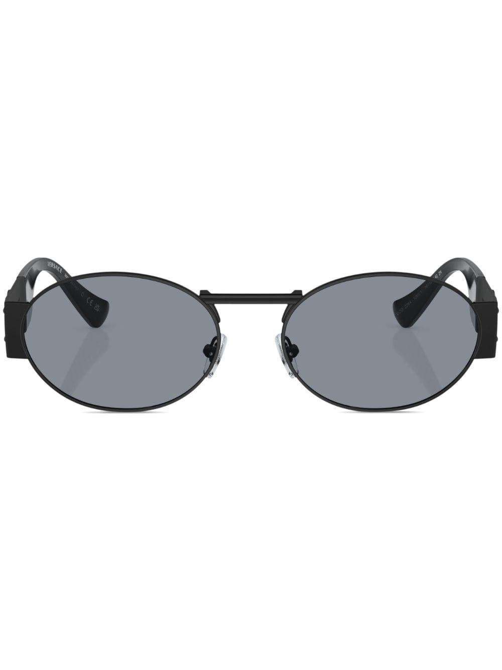 Versace Eyewear Medusa Oval-frame Sunglasses in Black | Lyst