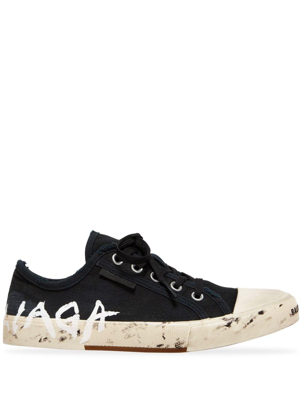 【BALENCIAGA】Paris High Top Graffiti ★関税送料込み Balenciaga Paris High Top Sneakers 'Black Destroyed Cotton