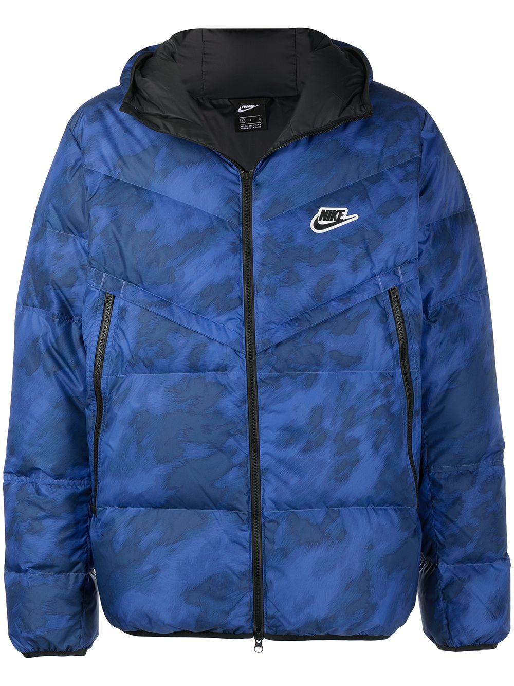 Kraan verachten ophouden Nike Logo-patch Puffer Jacket in Blue for Men | Lyst